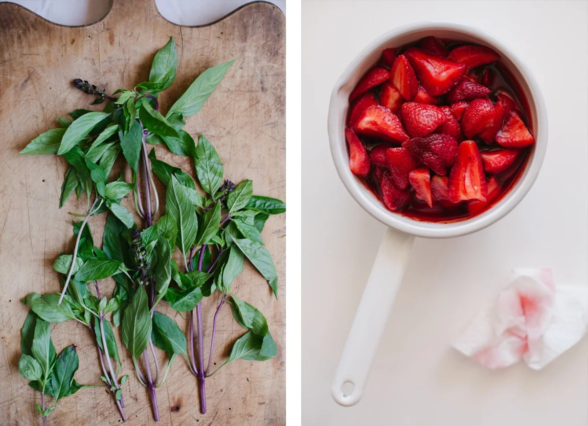 Strawberry Thai Basil Sorbet | Golubka Kitchen