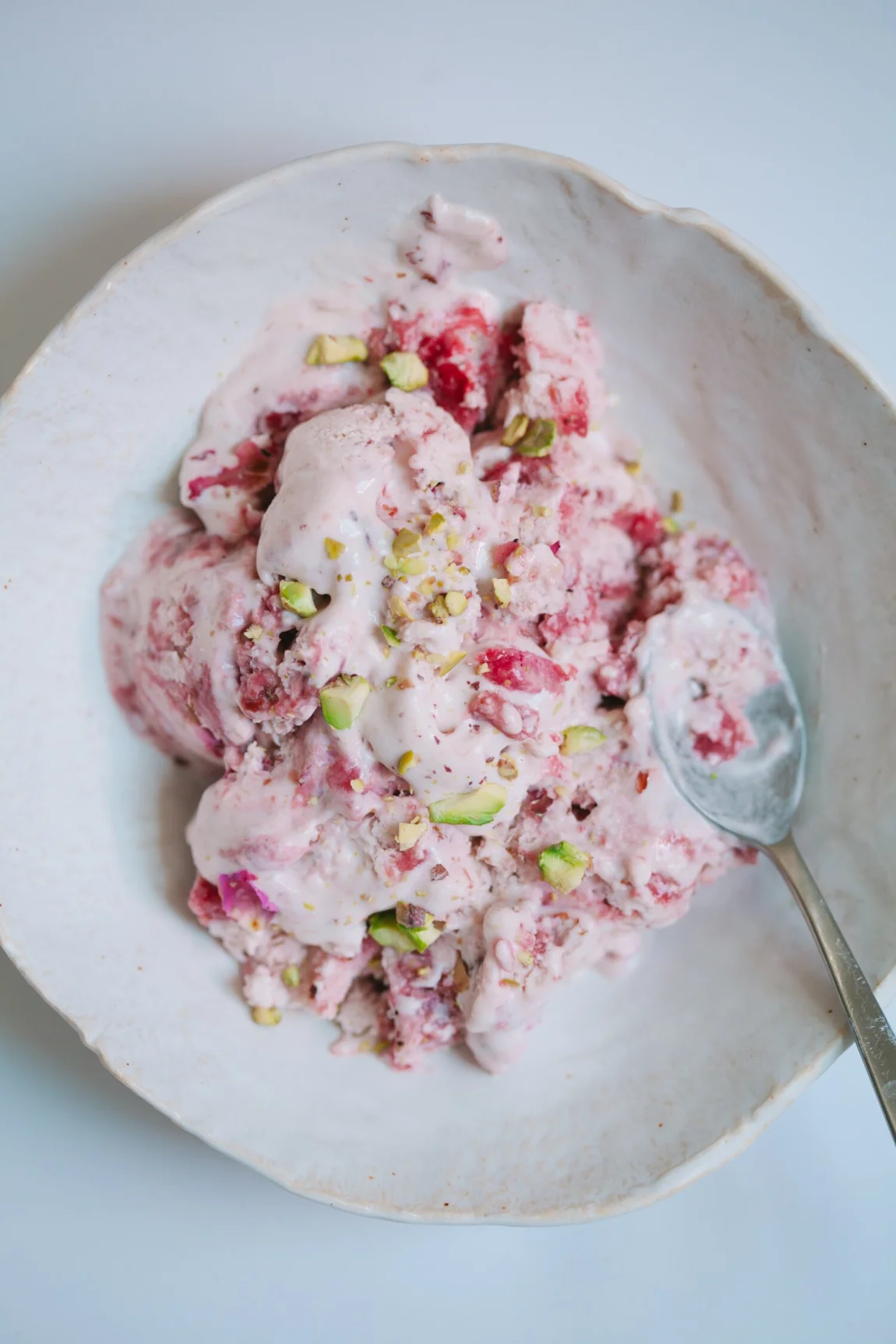 Rhubarb and Rose Frozen Yogurt | Golubka Kitchen