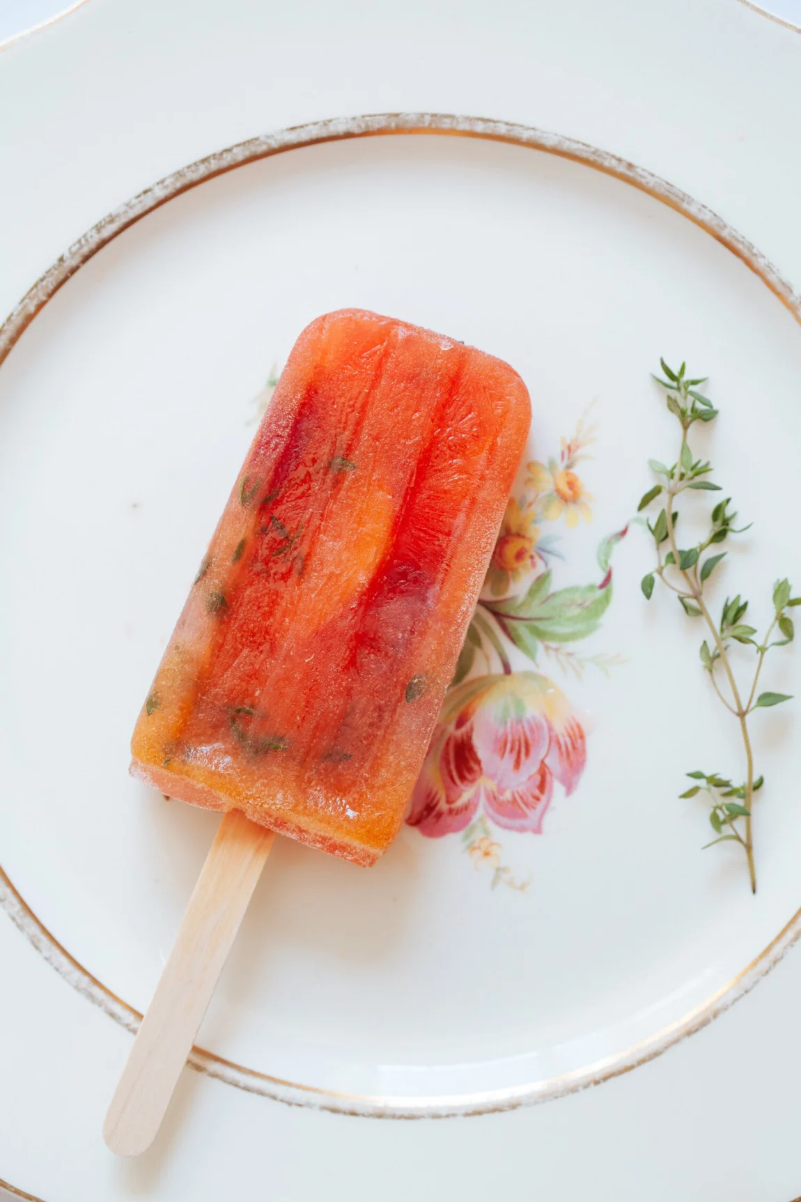 Peach, Honey and Thyme Lemonade Popsicles | Golubka Kitchen