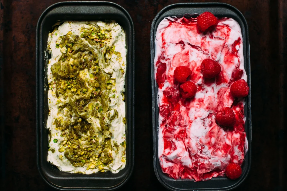 Pistachio and Raspberry Fields Ice Cream Cake | Golubka Kitchen