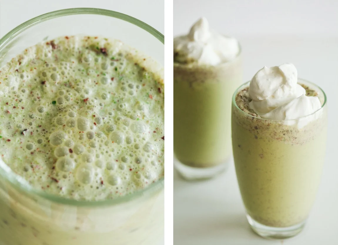 Mint and Chocolate Milkshake with Aquafaba Whipped Cream | Golubka Kitchen
