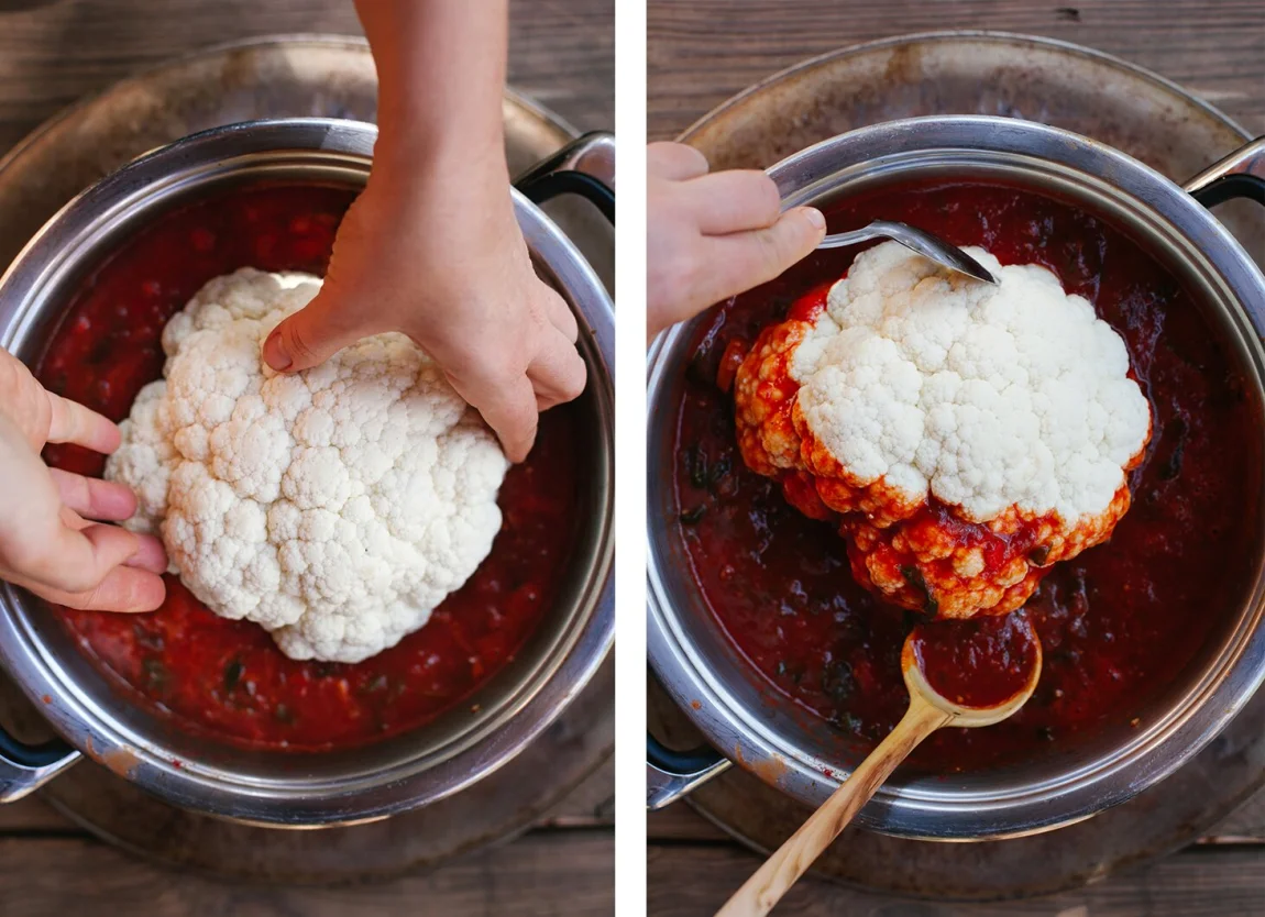 Whole Braised Holiday Cauliflower | Golubka Kitchen