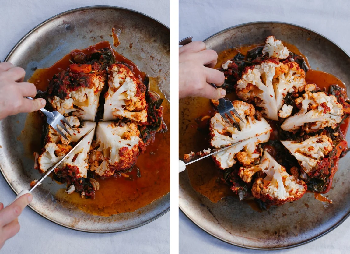 Whole Braised Holiday Cauliflower | Golubka Kitchen