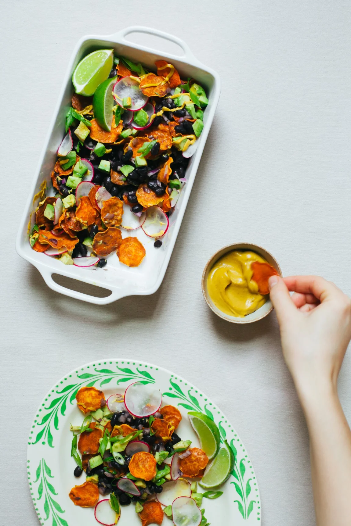 Sweet Potato Nachos with Cheesy Chipotle Sauce and All the Fixings | Golubka Kitchen