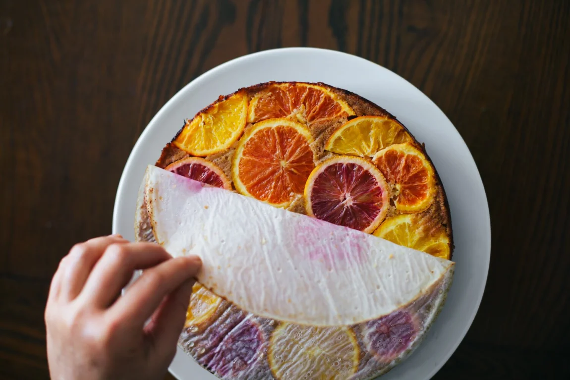 Upside Down Citrus Polenta Cake - Golubka Kitchen