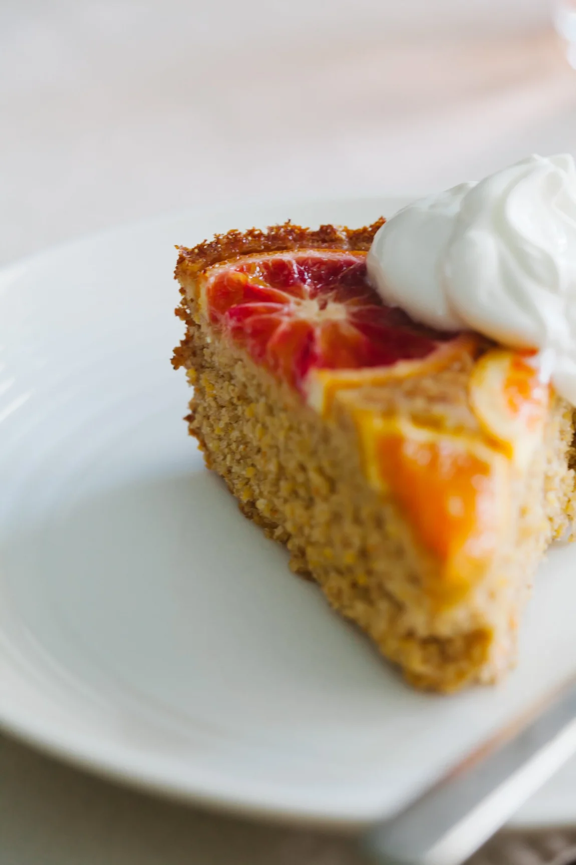 Upside Down Citrus Polenta Cake - Golubka Kitchen