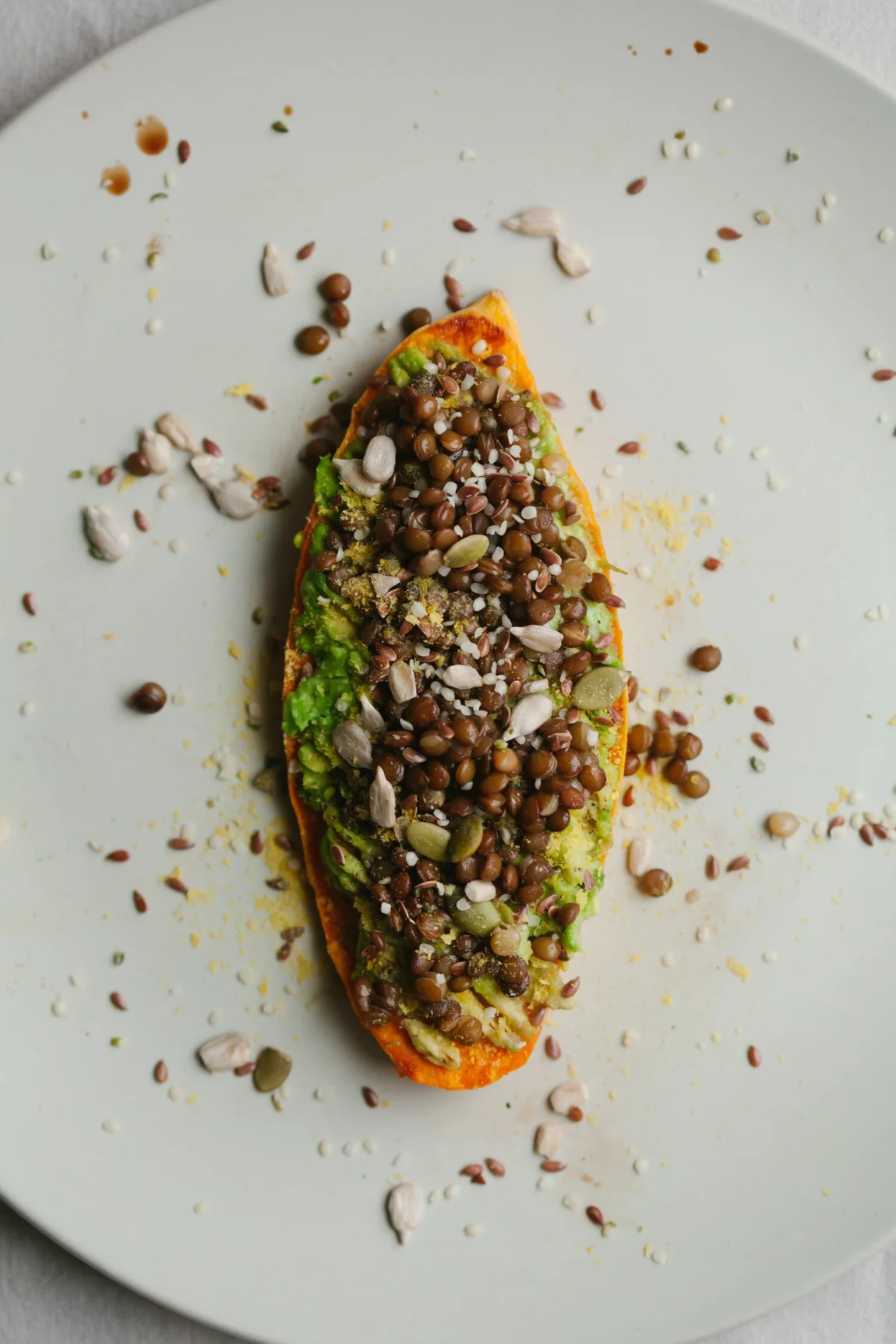 Avocado-Lentil Sweet Potato Toast - Golubka Kitchen