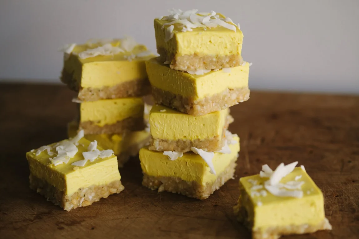 No Bake Coconut Lemon Bars - Golubka Kitchen