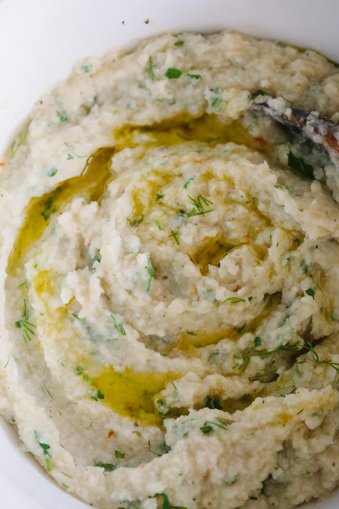 Braised Leeks with Cauliflower White Bean Mash - Golubka Kitchen