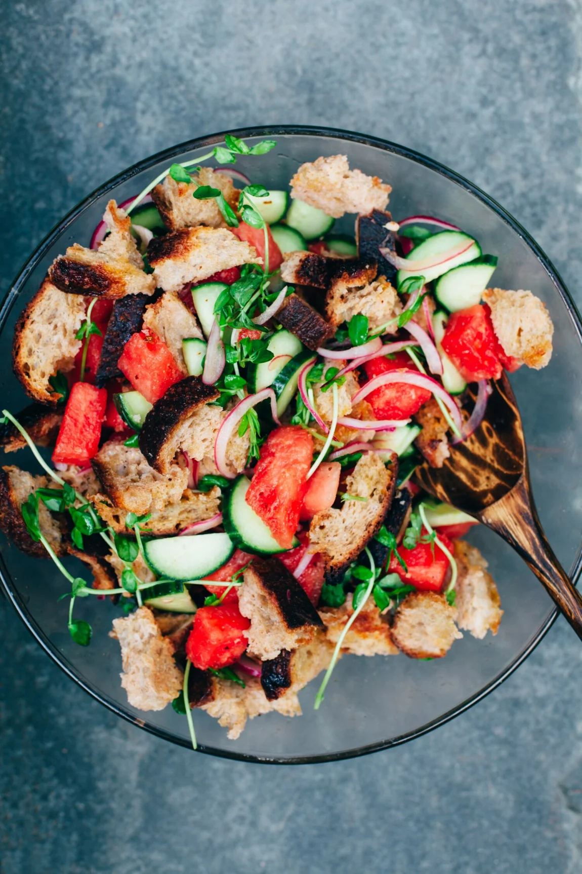 Watermelon Panzanella - Golubka Kitchen