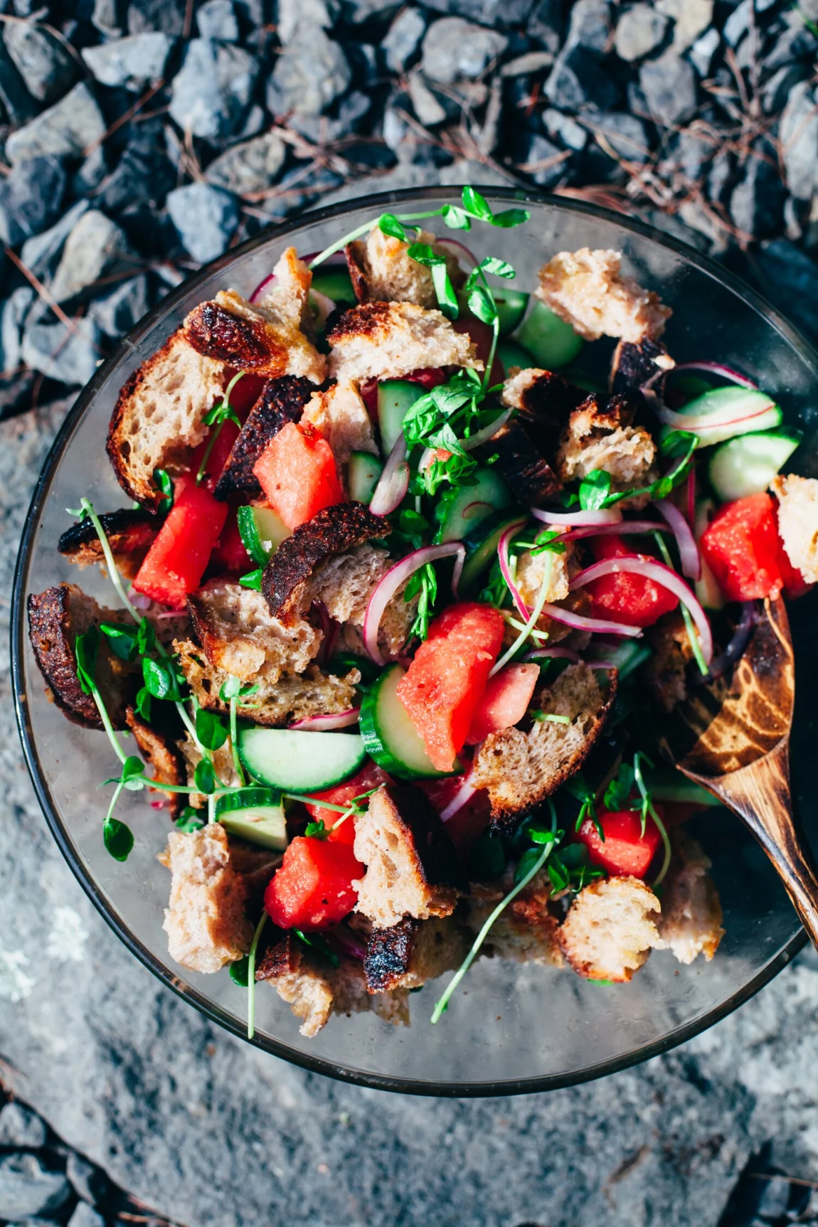 Watermelon Panzanella - Golubka Kitchen