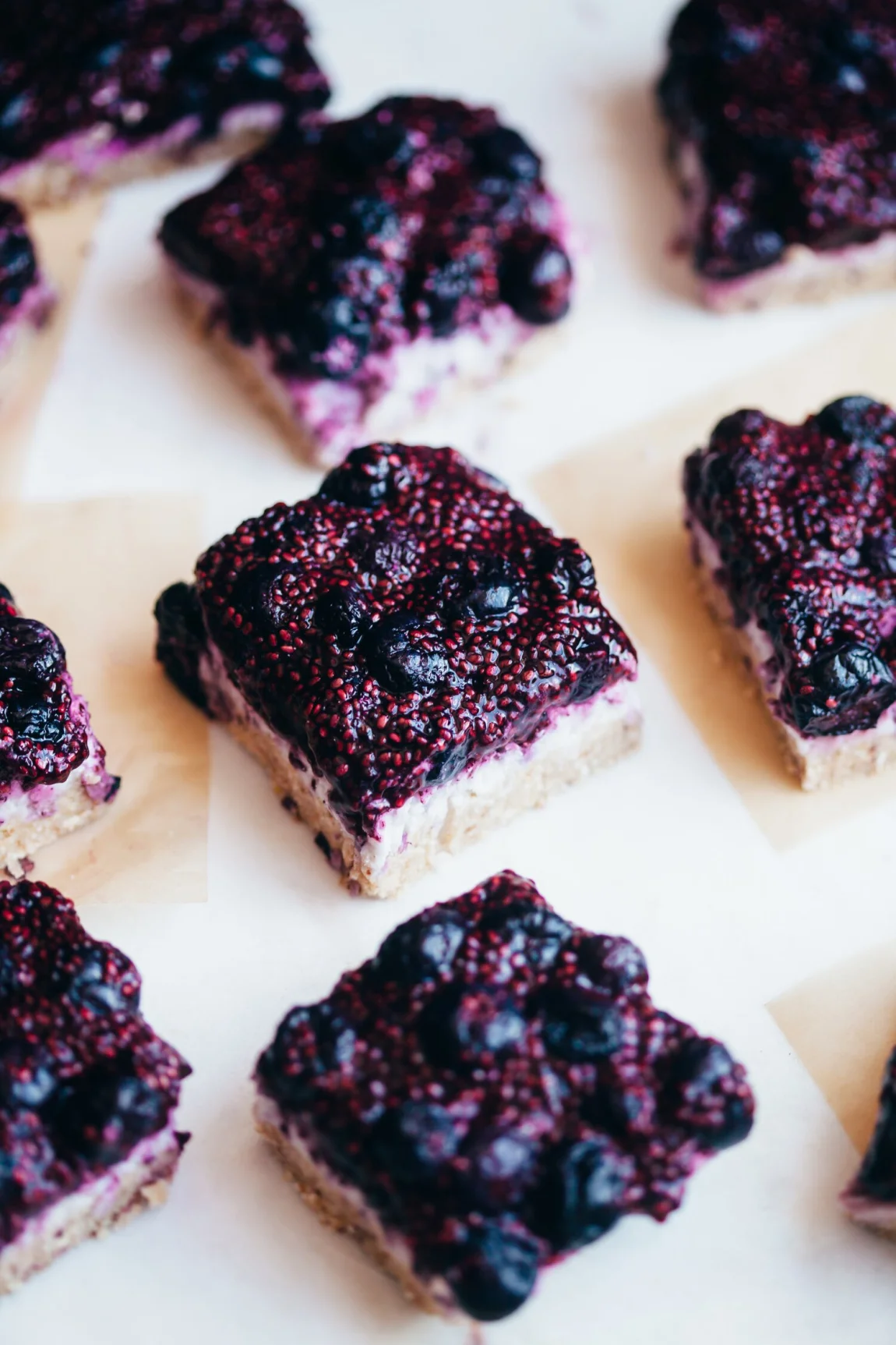 No Bake Blueberry Coconut Bars - Golubka Kitchen