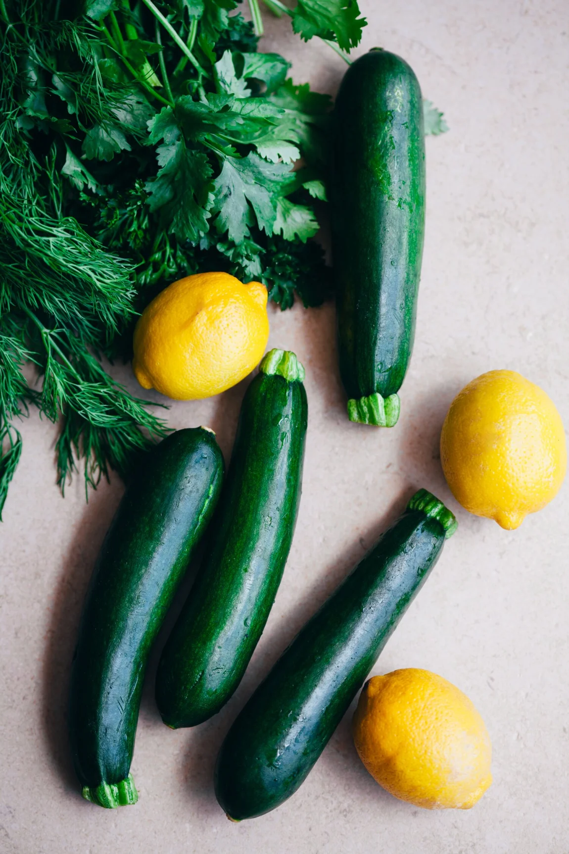 Fennel Marinated Zucchini and Mung Beans - Golubka Kitchen