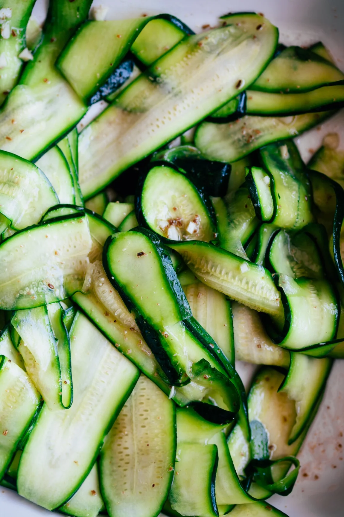Fennel Marinated Zucchini and Mung Beans - Golubka Kitchen