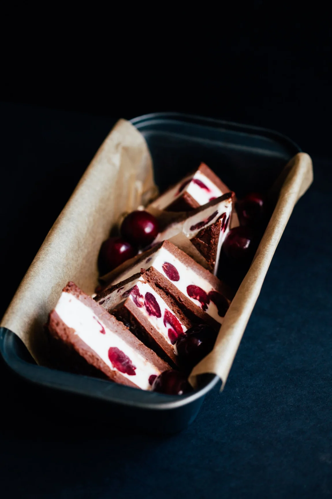 Chocolate Brownie and Cherry Ice Cream Sandwiches - Golubka Kitchen