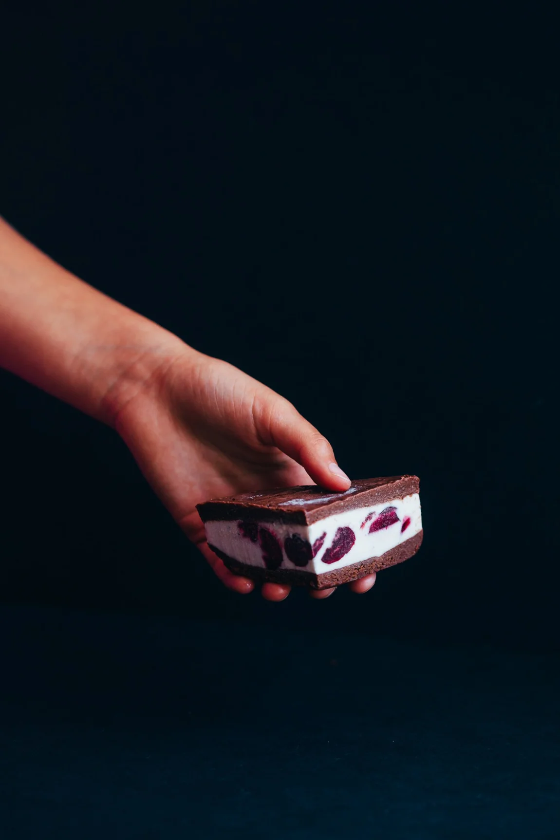 Chocolate Brownie and Cherry Ice Cream Sandwiches - Golubka Kitchen