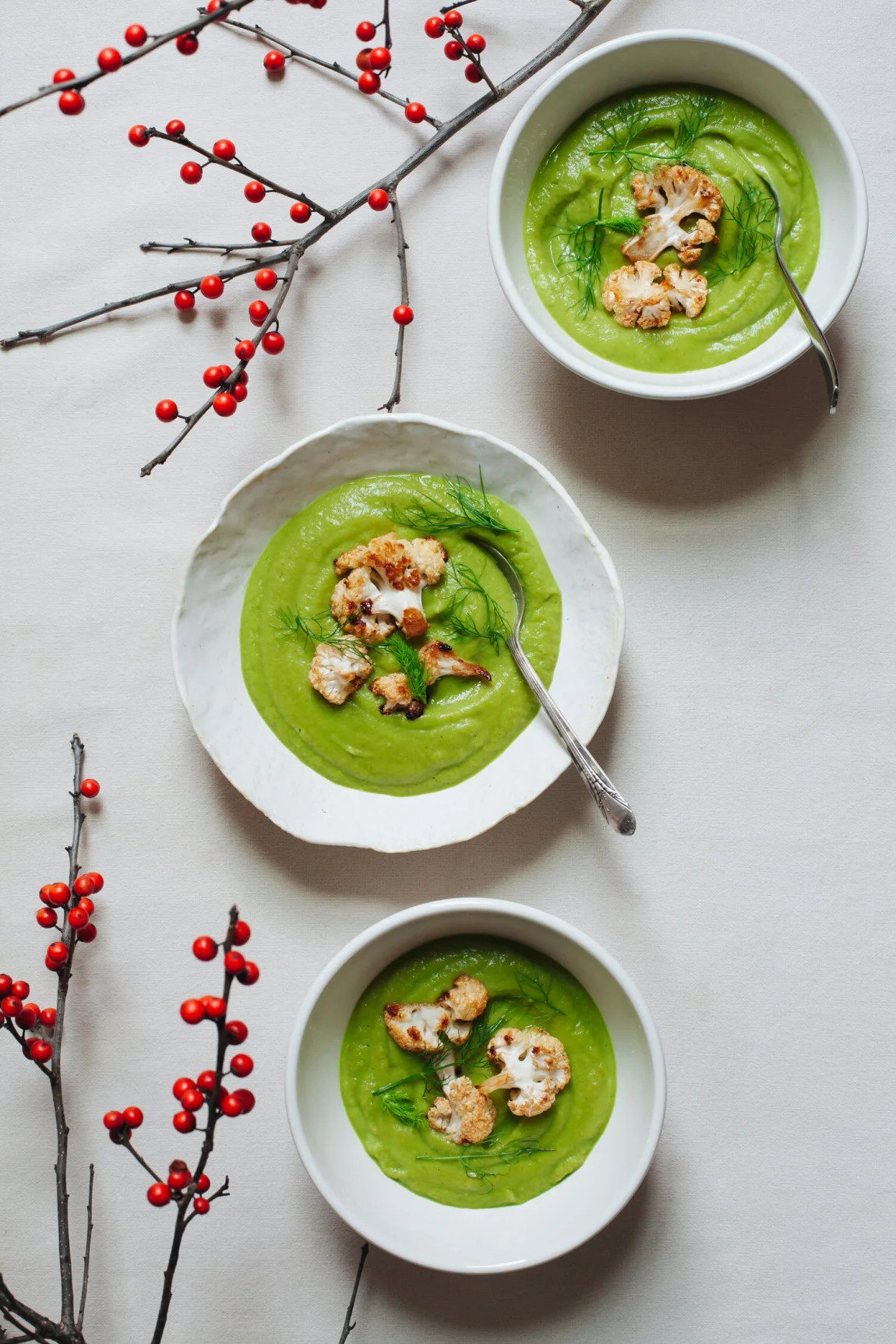 Winter Root and Fennel Soup with Greens and Caramelized Cauliflower - Golubka Kitchen