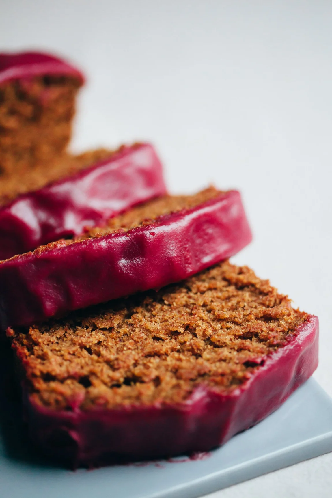 Olive Oil Loaf with Hibiscus Beet Icing - Golubka Kitchen