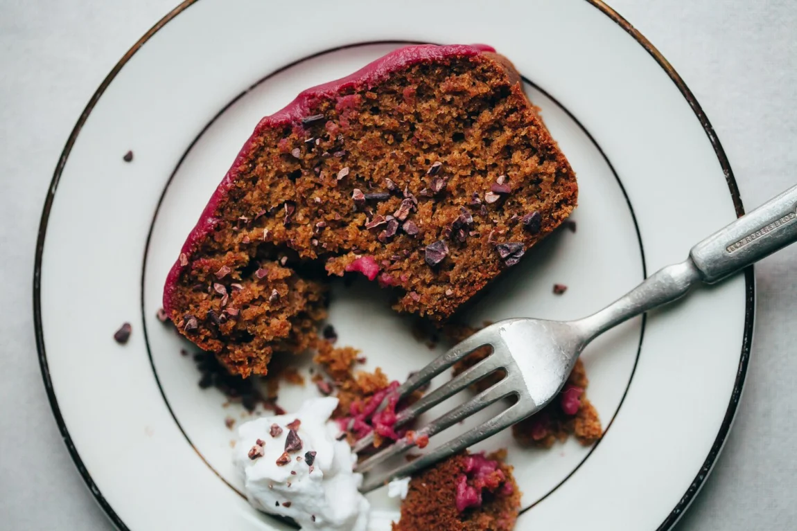 Olive Oil Loaf with Hibiscus Beet Icing - Golubka Kitchen