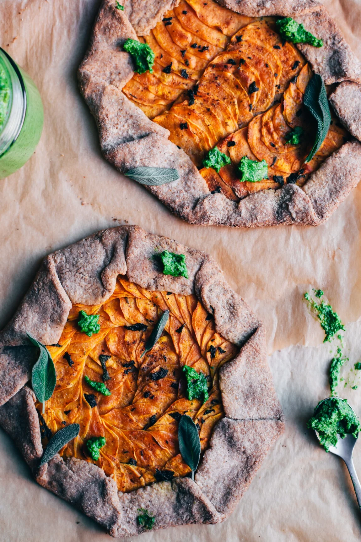 Sweet Potato Galette with Magic Green Sauce - Golubka Kitchen