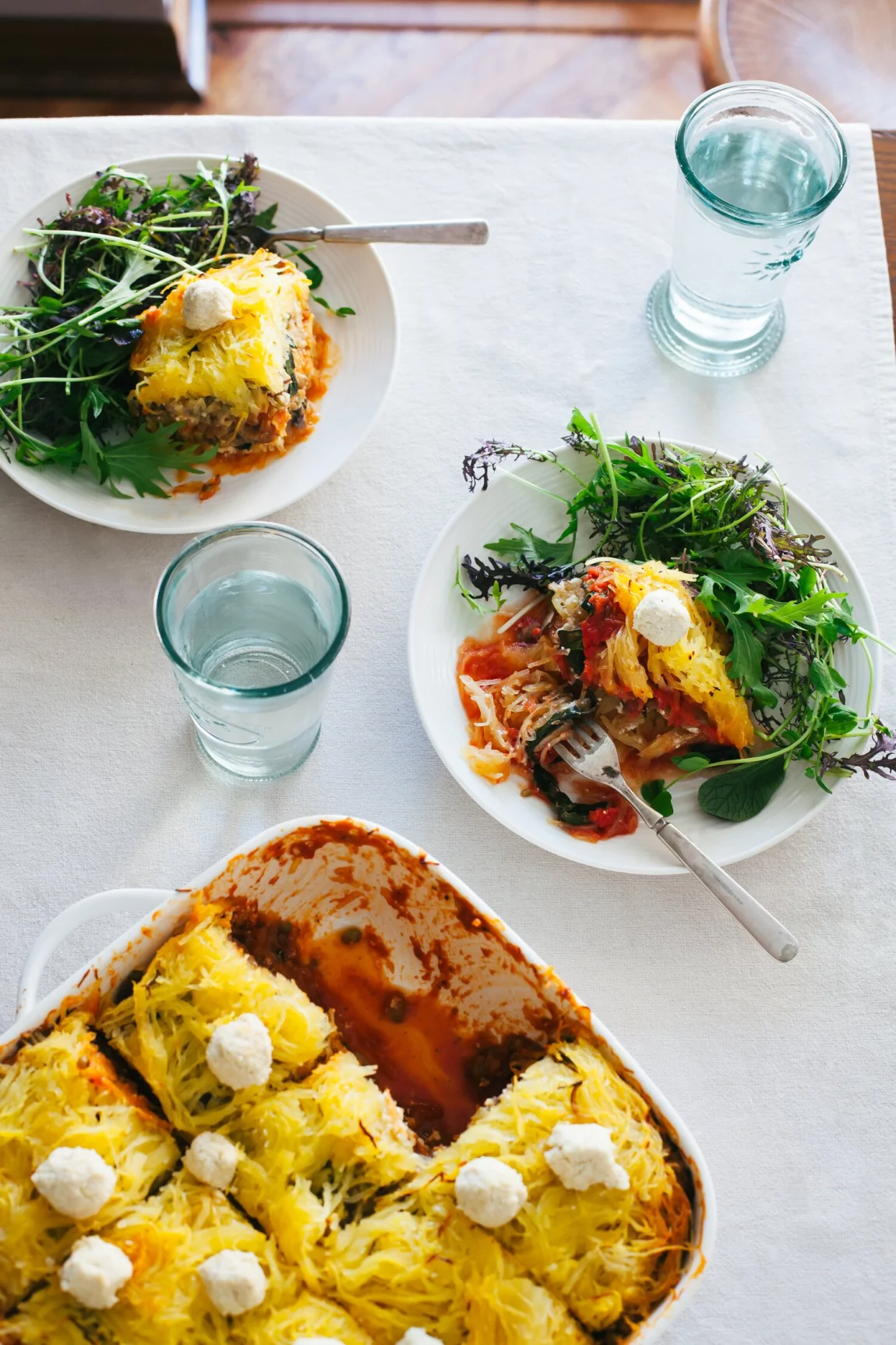 Spaghetti Squash Mung Bean Lasagna - Golubka Kitchen
