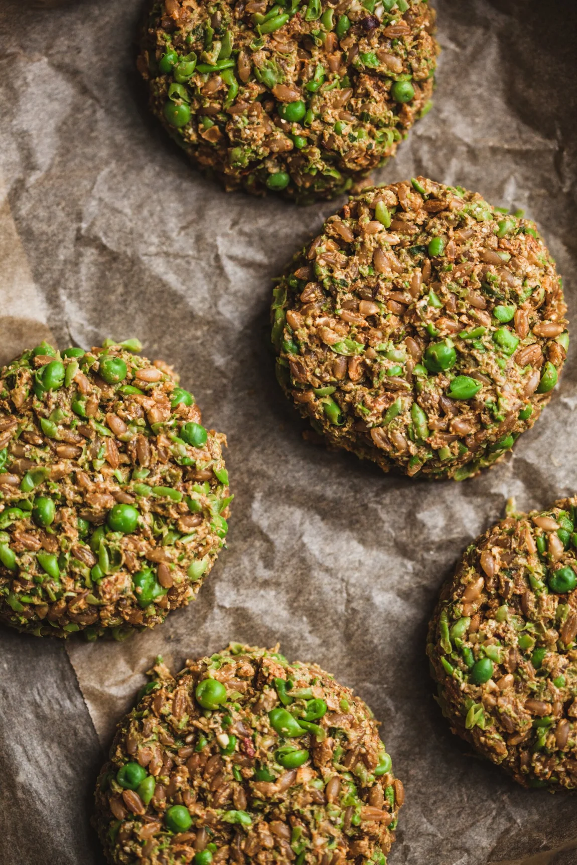 Vegan Farro and Pea Cakes - Golubka Kitchen