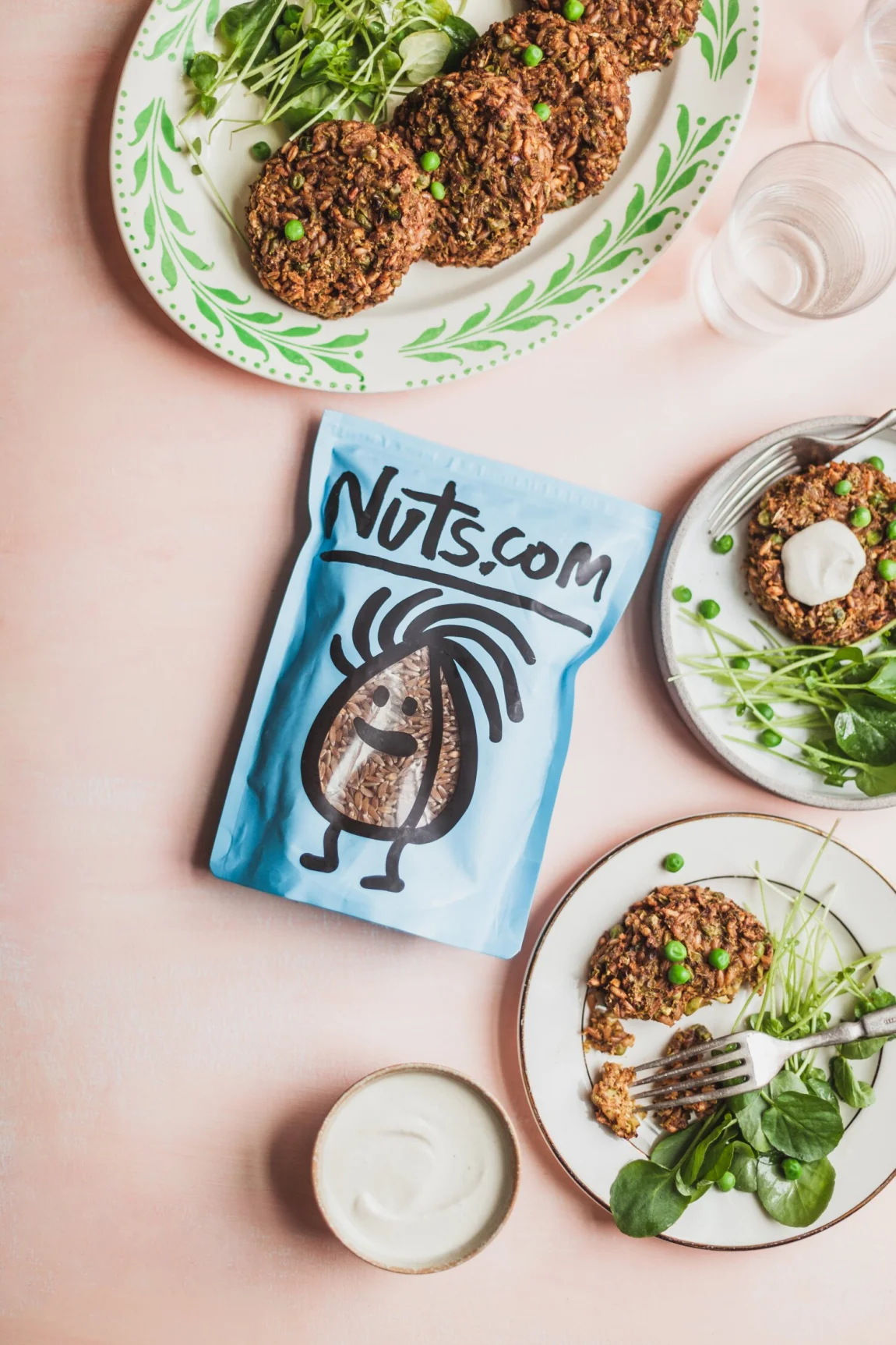 Vegan Farro and Pea Cakes - Golubka Kitchen