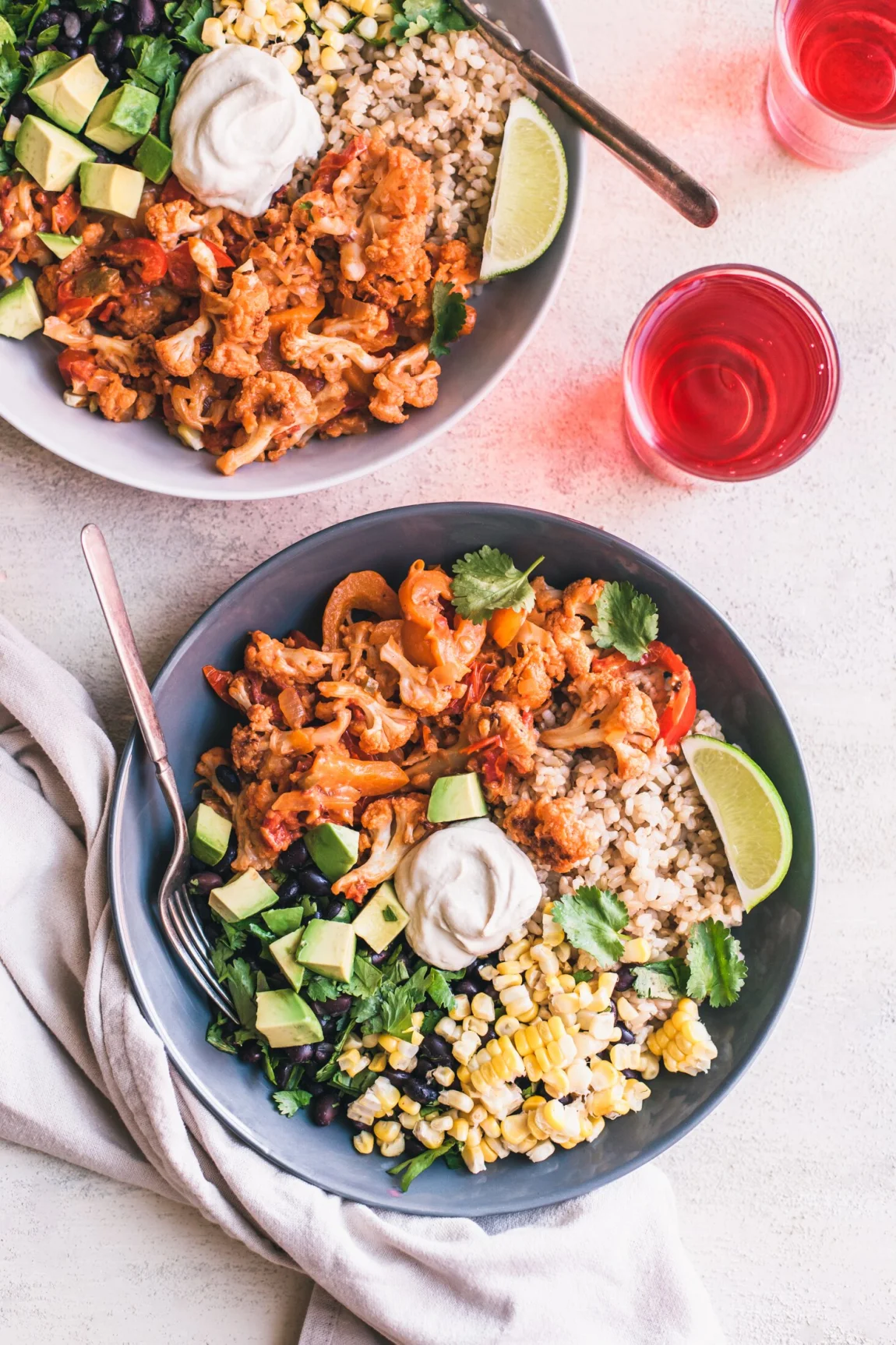 Chipotle Cauliflower Burrito Bowls - Golubka Kitchen