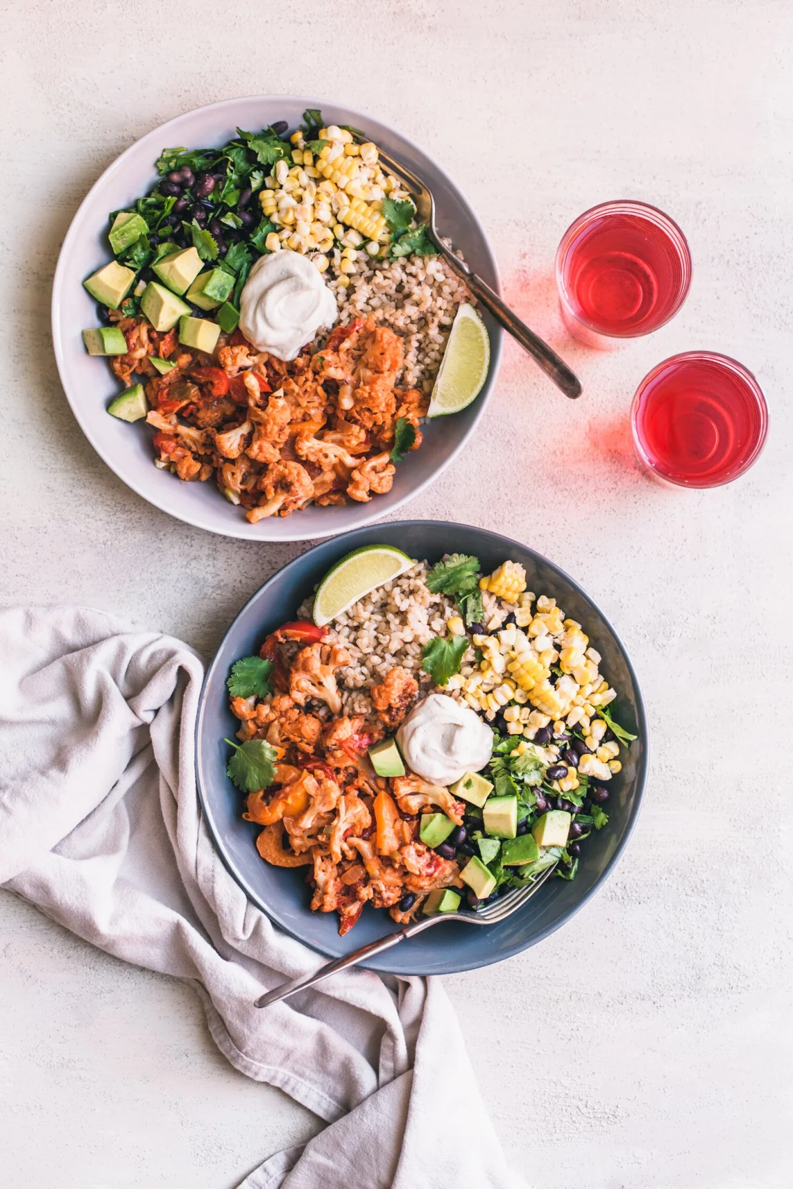 Chipotle Cauliflower Burrito Bowls - Golubka Kitchen
