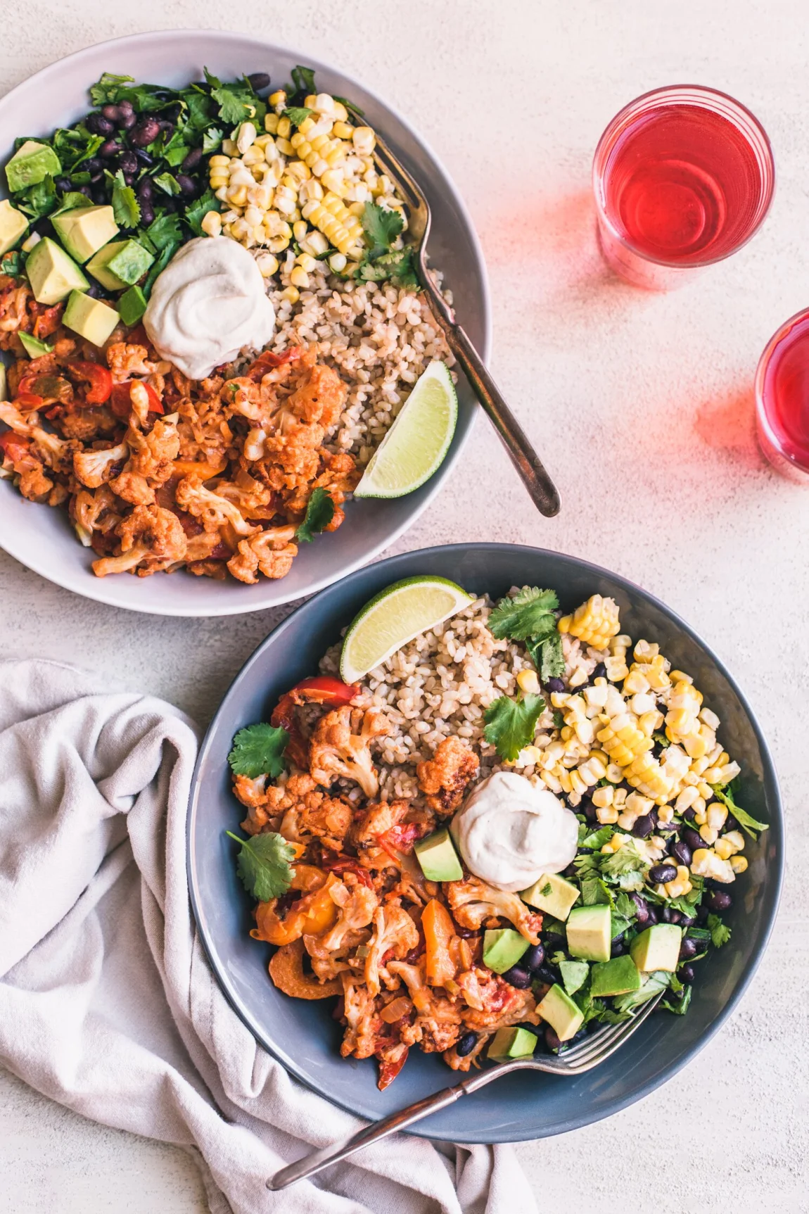 Chipotle Cauliflower Burrito Bowls - Golubka Kitchen