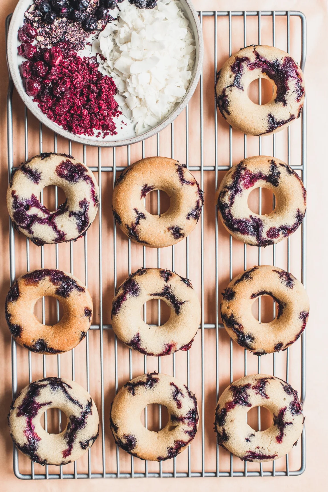 Gluten-Free Lemon Blueberry Donuts with a Coconut Glaze - Golubka Kitchen