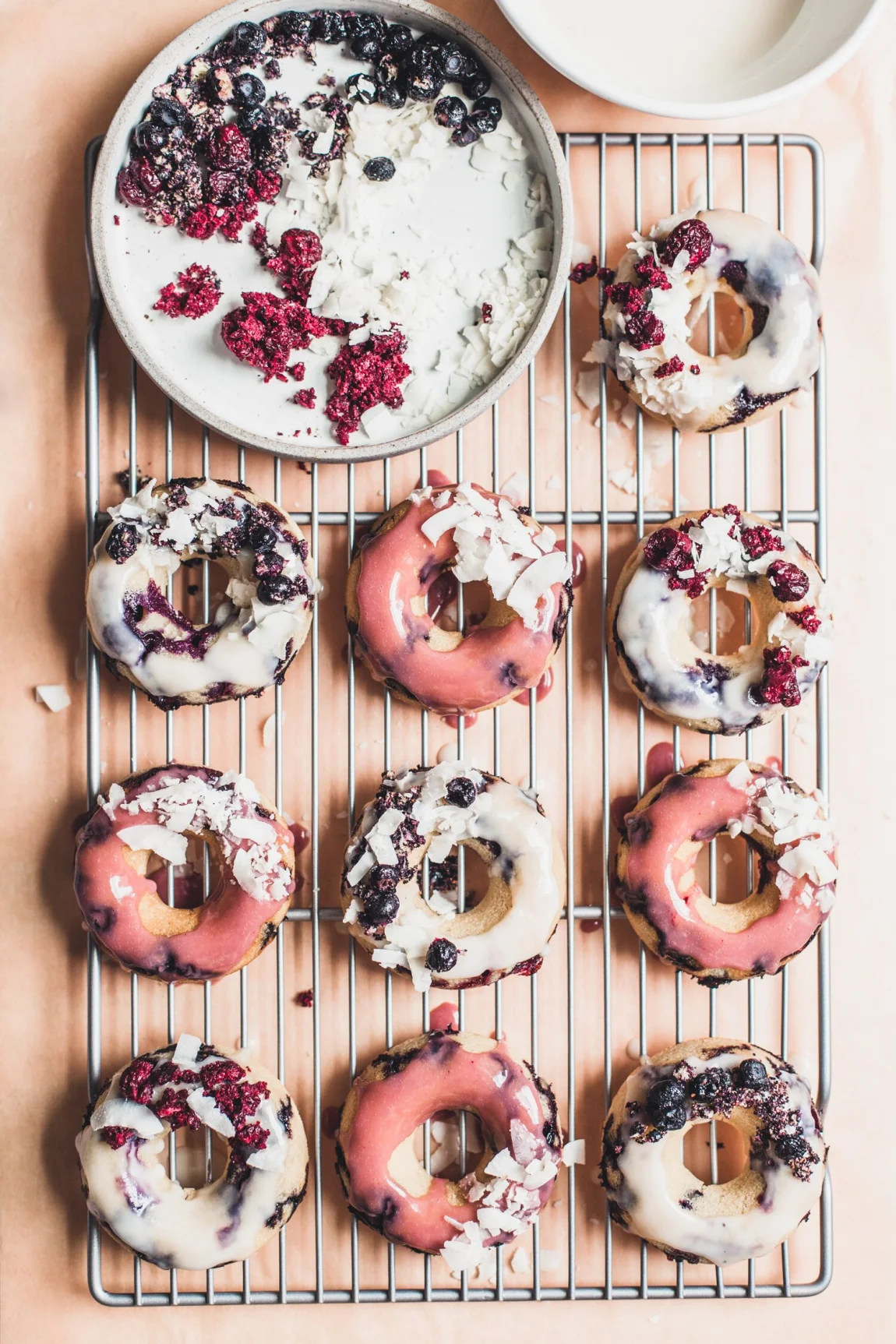 Gluten-Free Lemon Blueberry Donuts with a Coconut Glaze - Golubka Kitchen