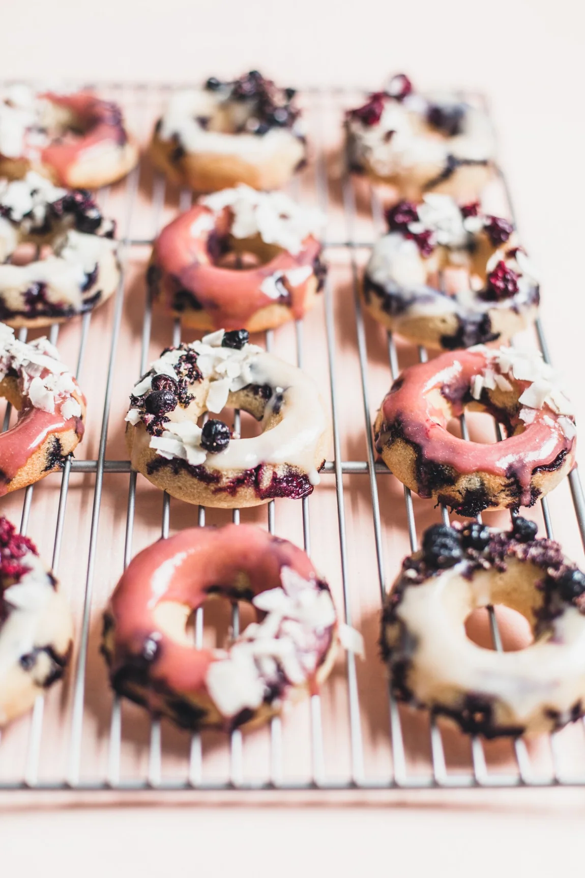 Gluten-Free Lemon Blueberry Donuts with a Coconut Glaze - Golubka Kitchen