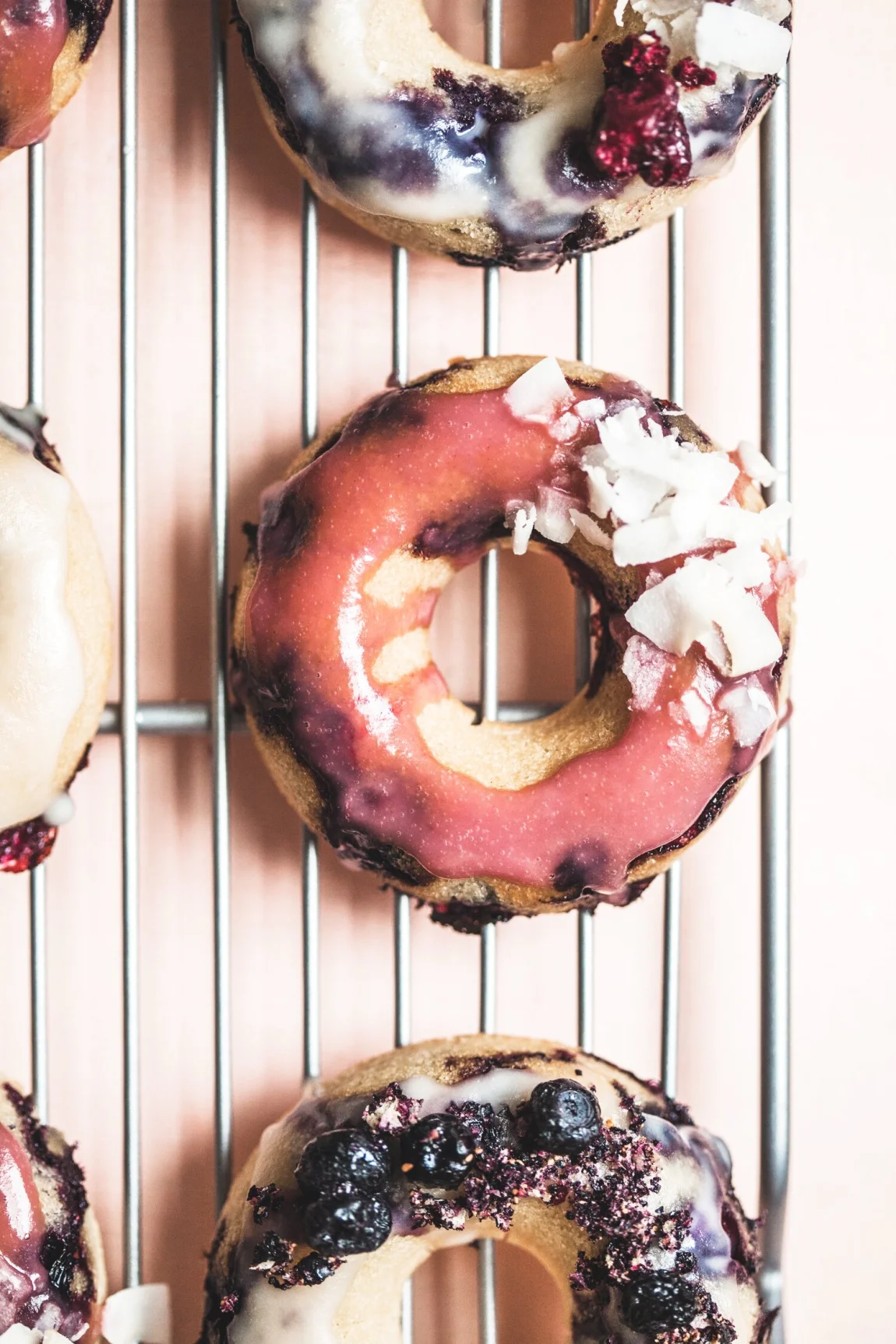 Gluten-Free Lemon Blueberry Donuts with a Coconut Glaze - Golubka Kitchen