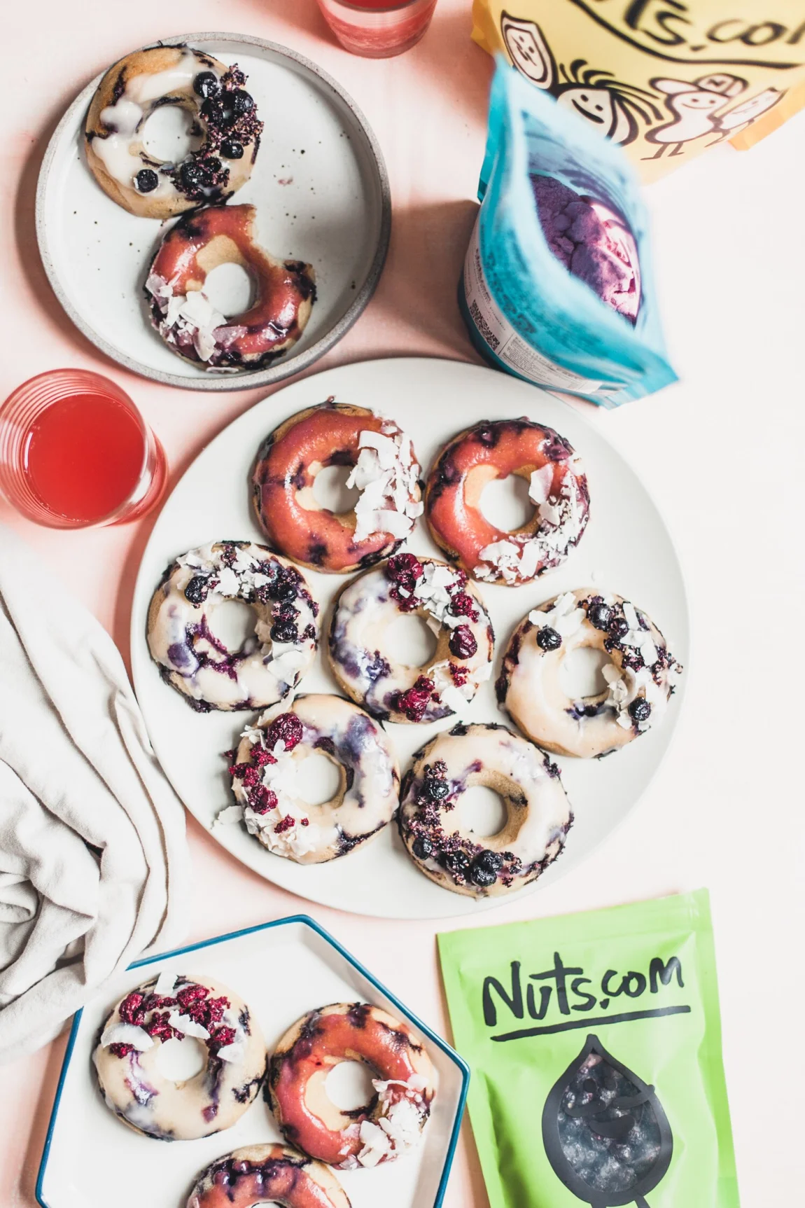 Gluten-Free Lemon Blueberry Donuts with a Coconut Glaze - Golubka Kitchen