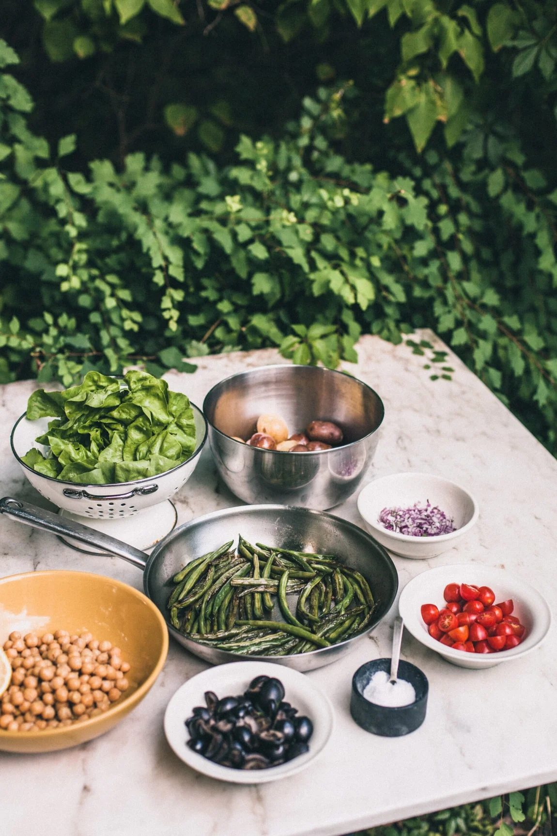 Vegan Chickpea Nicoise Salad - Golubka Kitchen