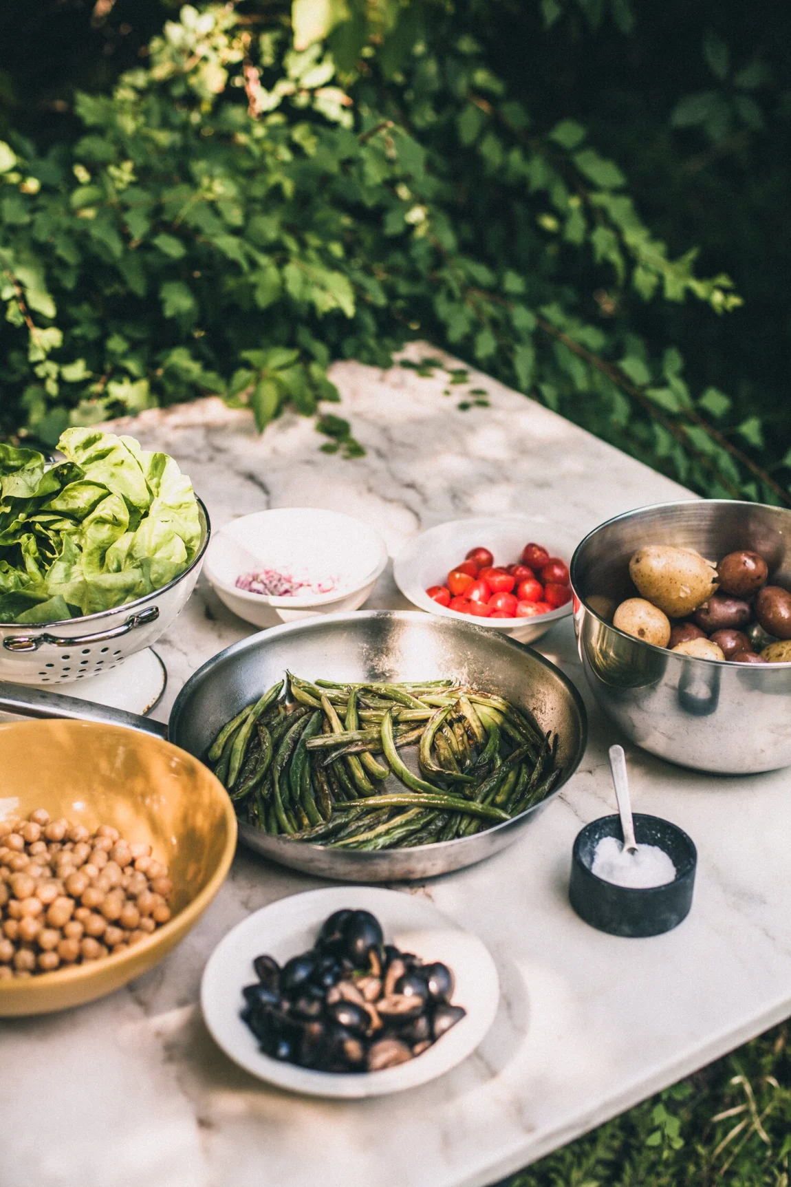 Vegan Chickpea Nicoise Salad - Golubka Kitchen