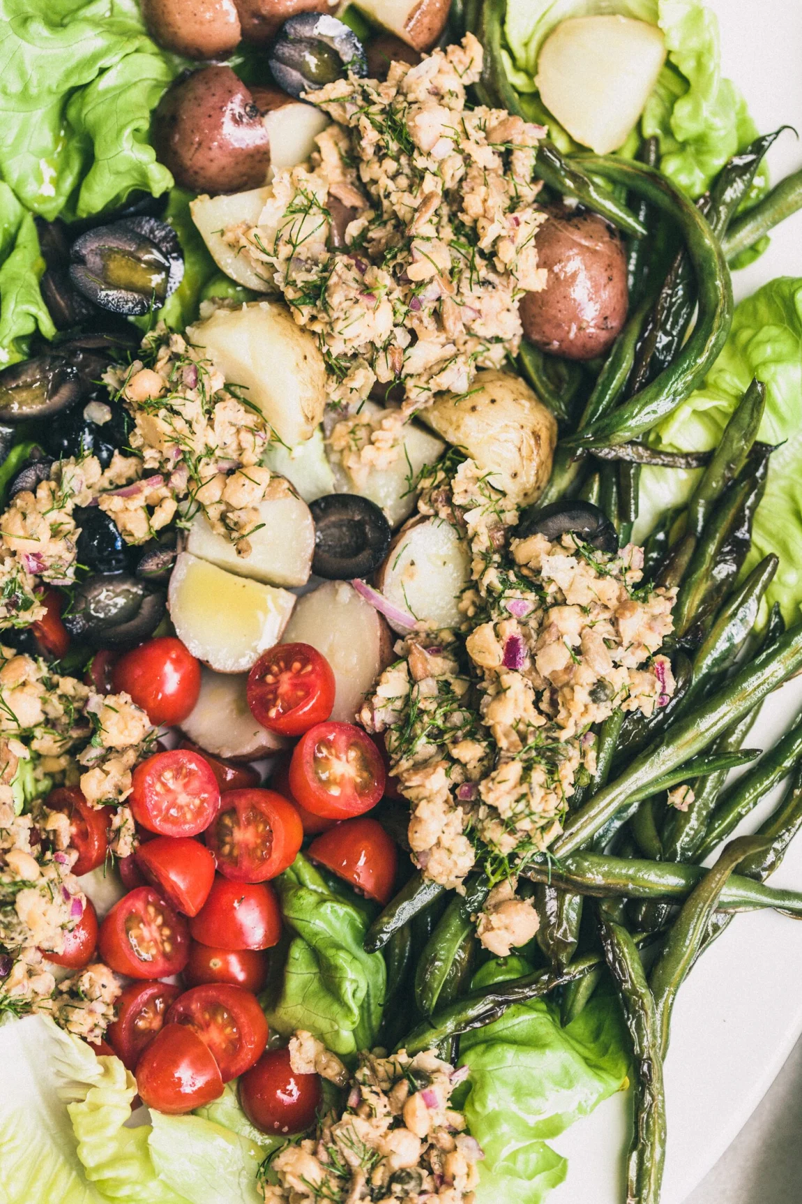 Vegan Chickpea Nicoise Salad - Golubka Kitchen