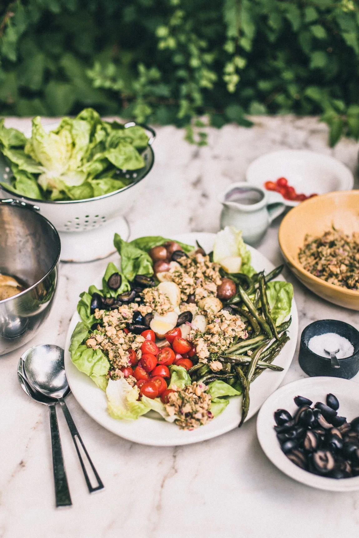 Vegan Chickpea Nicoise Salad - Golubka Kitchen