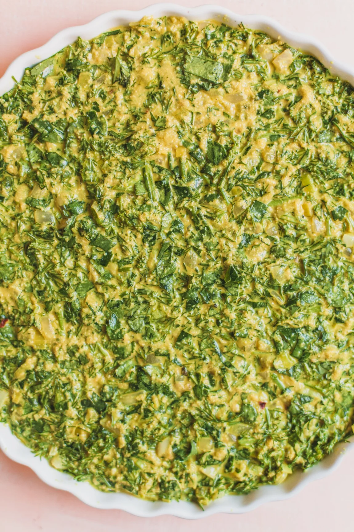 Vegan Herb Frittata (Kuku Sabzi) - Golubka Kitchen