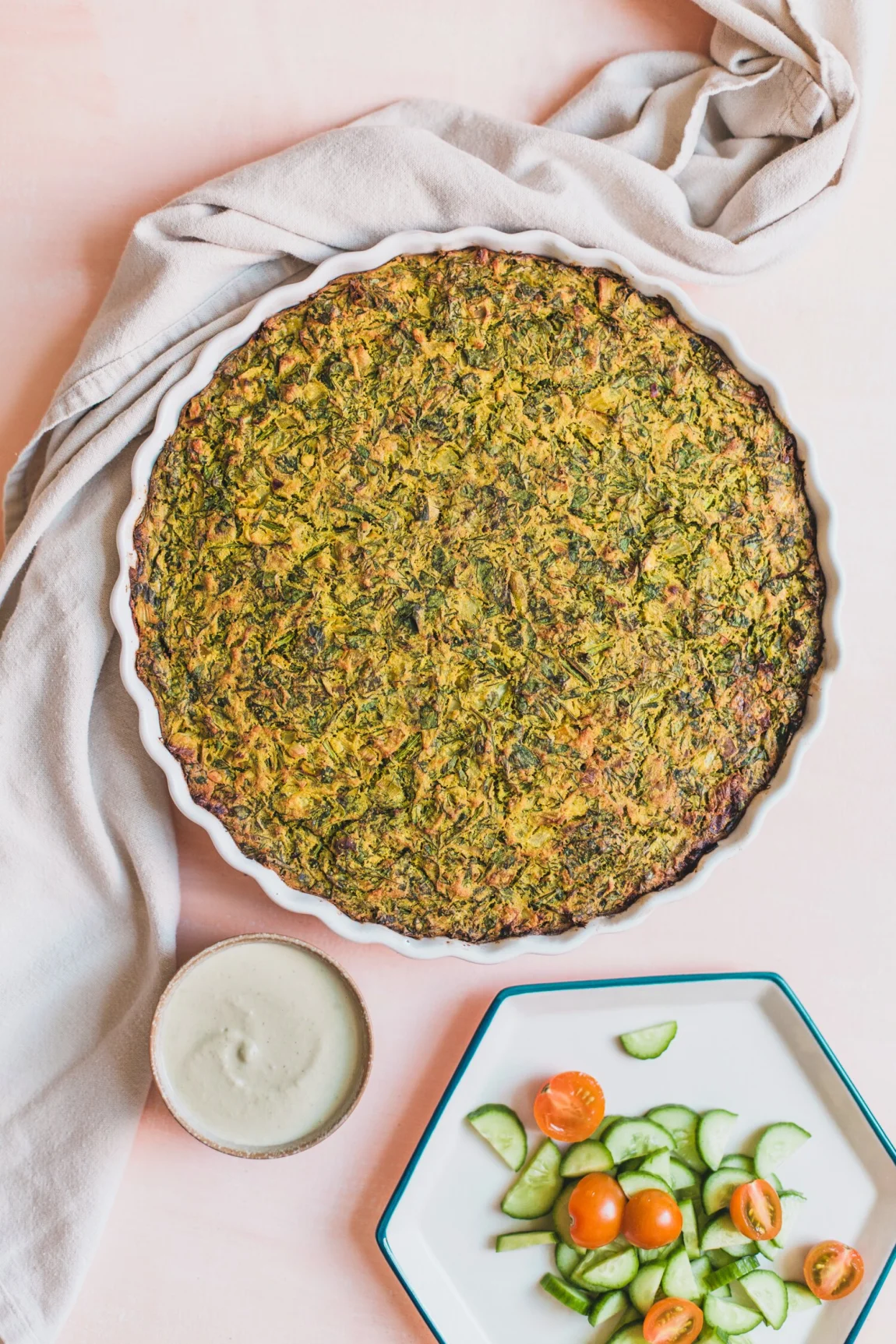 Vegan Herb Frittata (Kuku Sabzi) - Golubka Kitchen