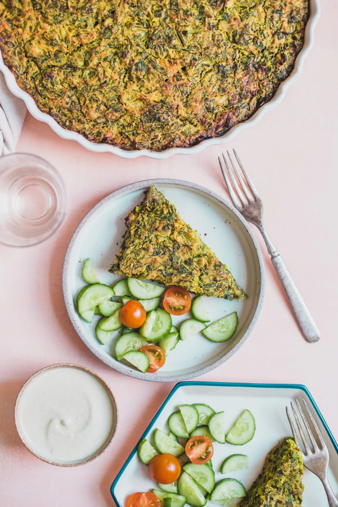Vegan Herb Frittata (Kuku Sabzi) - Golubka Kitchen