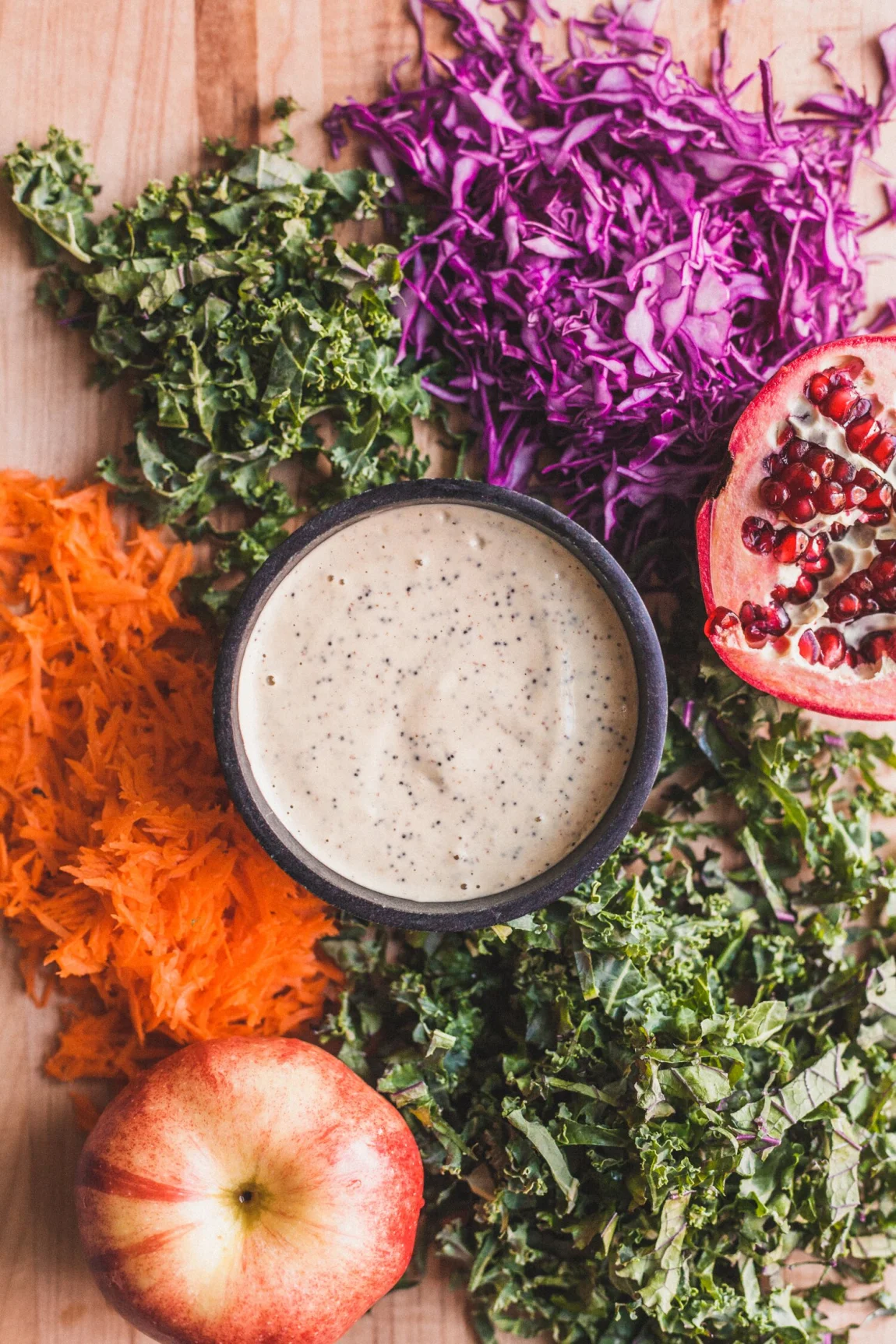 No-Recipe Winter Slaw with Dreamy Orange Tahini Dressing - Golubka Kitchen