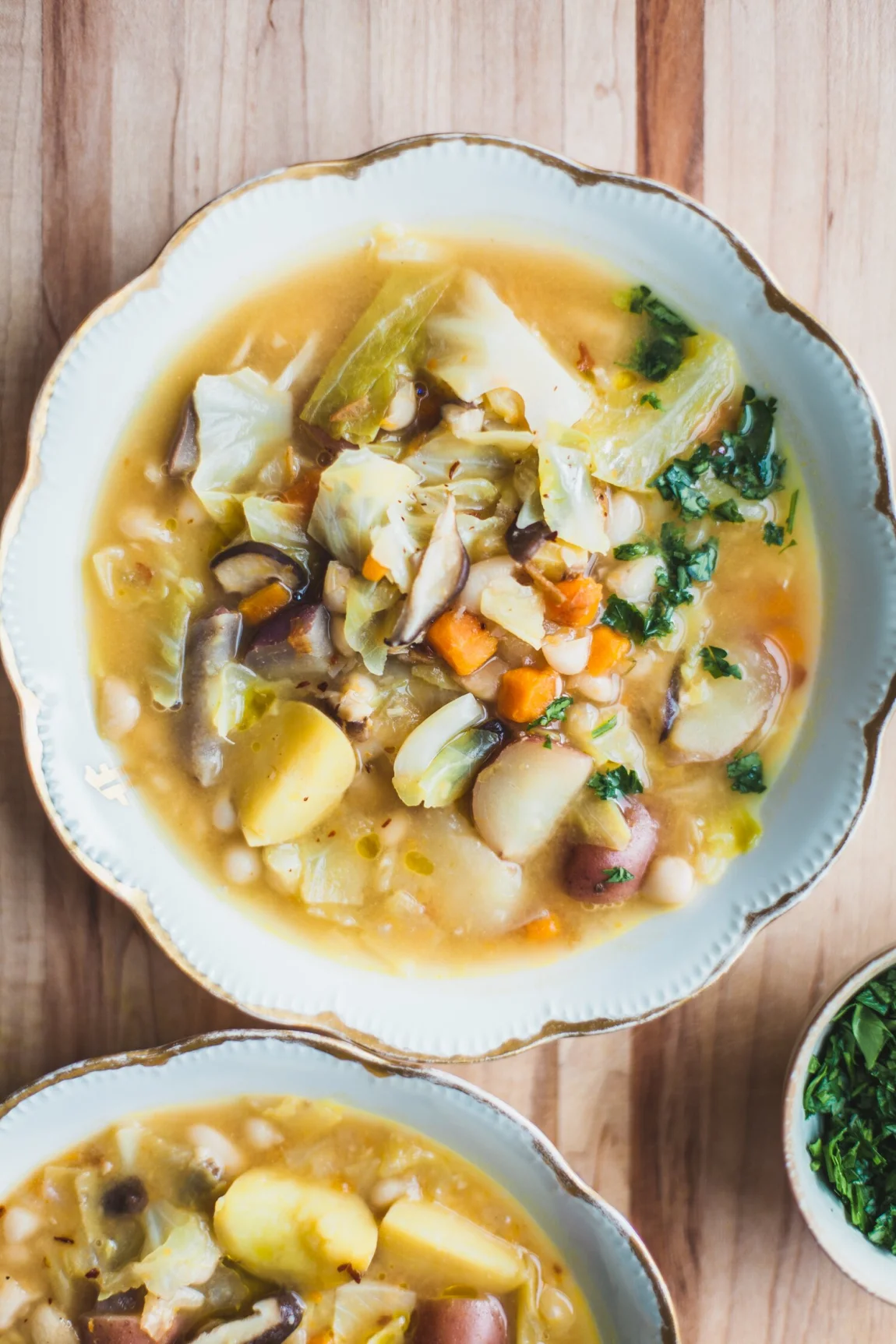 Golden Potato, Cabbage, and White Bean Stew - Abruzzo Inspired - Golubka Kitchen