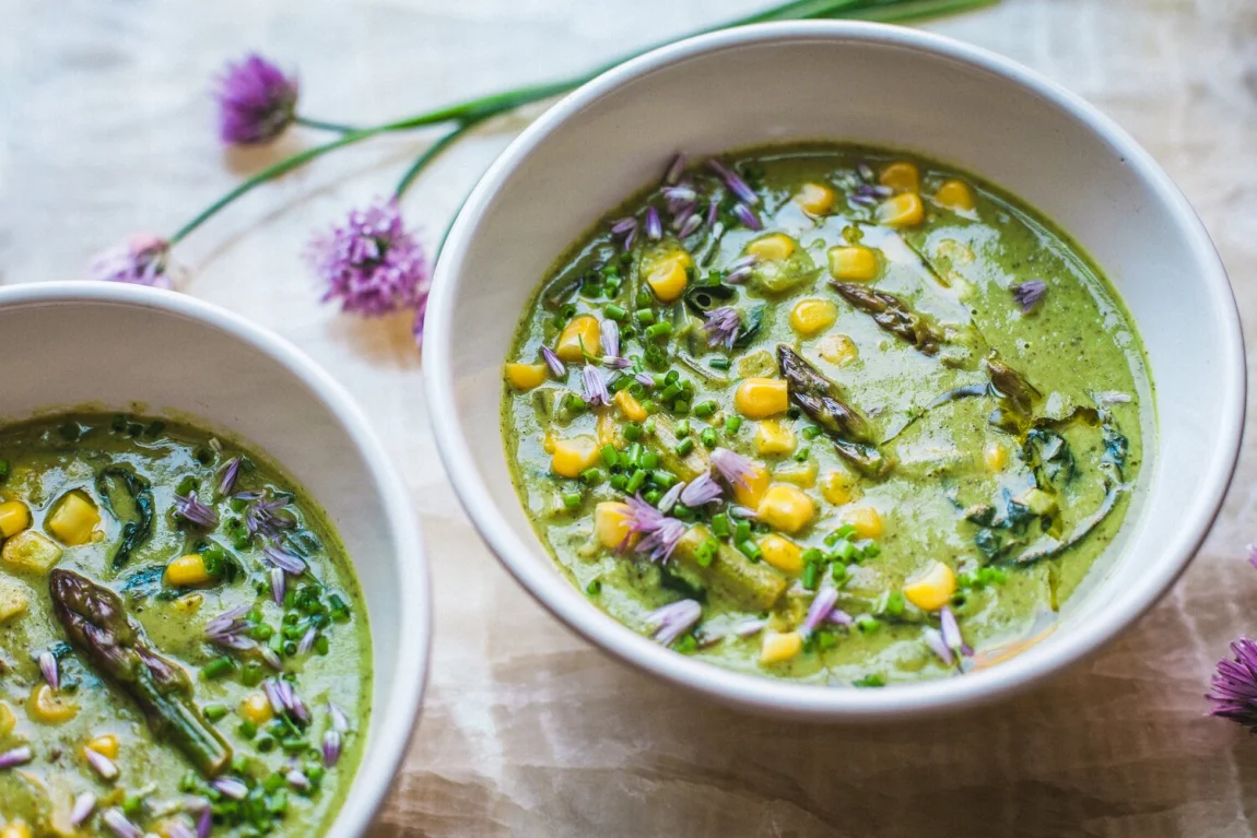 Asparagus Corn Chowder - Golubka Kitchen