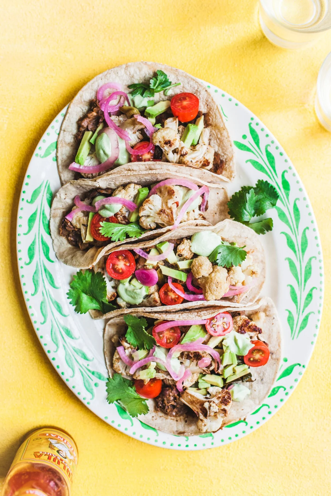 Refried Black Bean and Cauliflower Tacos - Golubka Kitchen