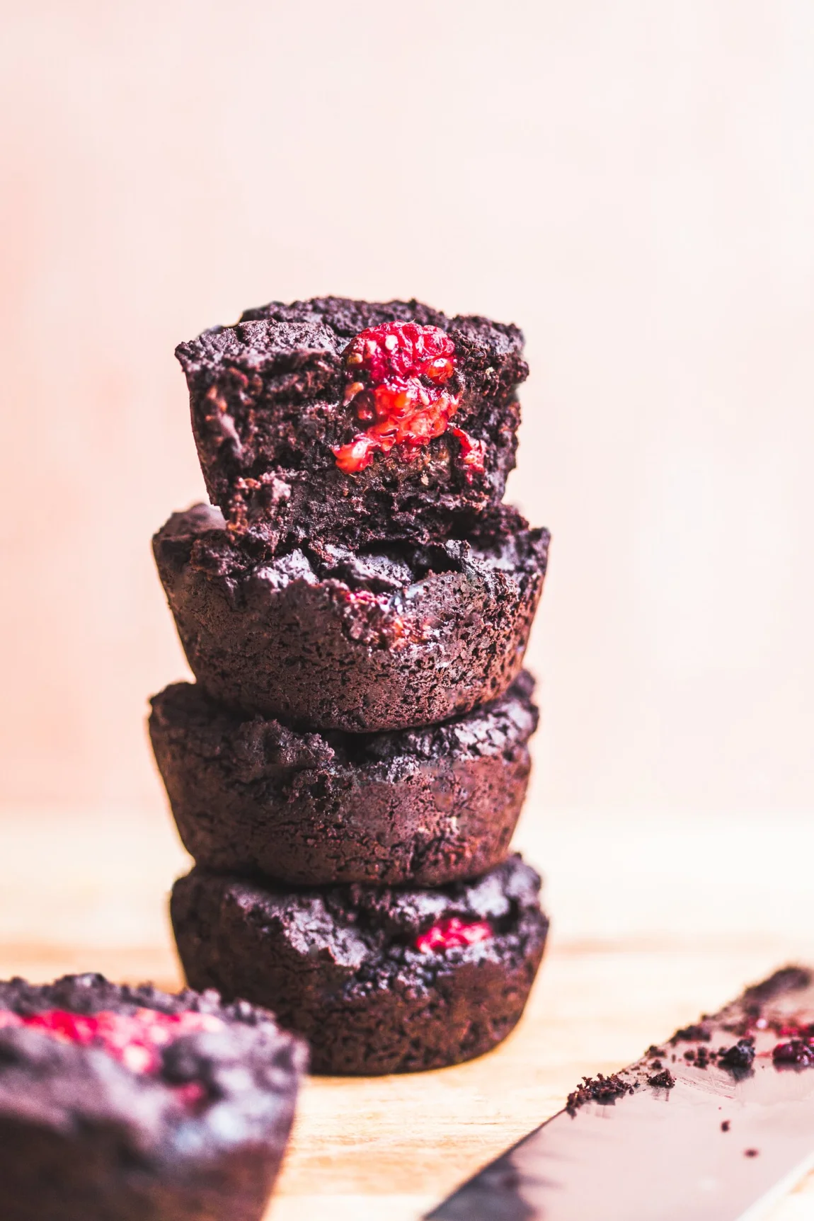 Black Bean Raspberry Brownie Bites - Golubka Kitchen