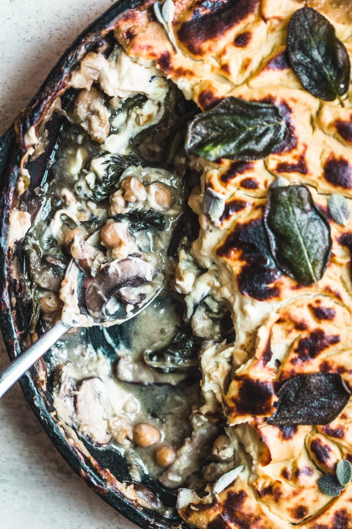 Mushroom and Onion Cauliflower Bake from Whole Food Cooking Every Day - Golubka Kitchen