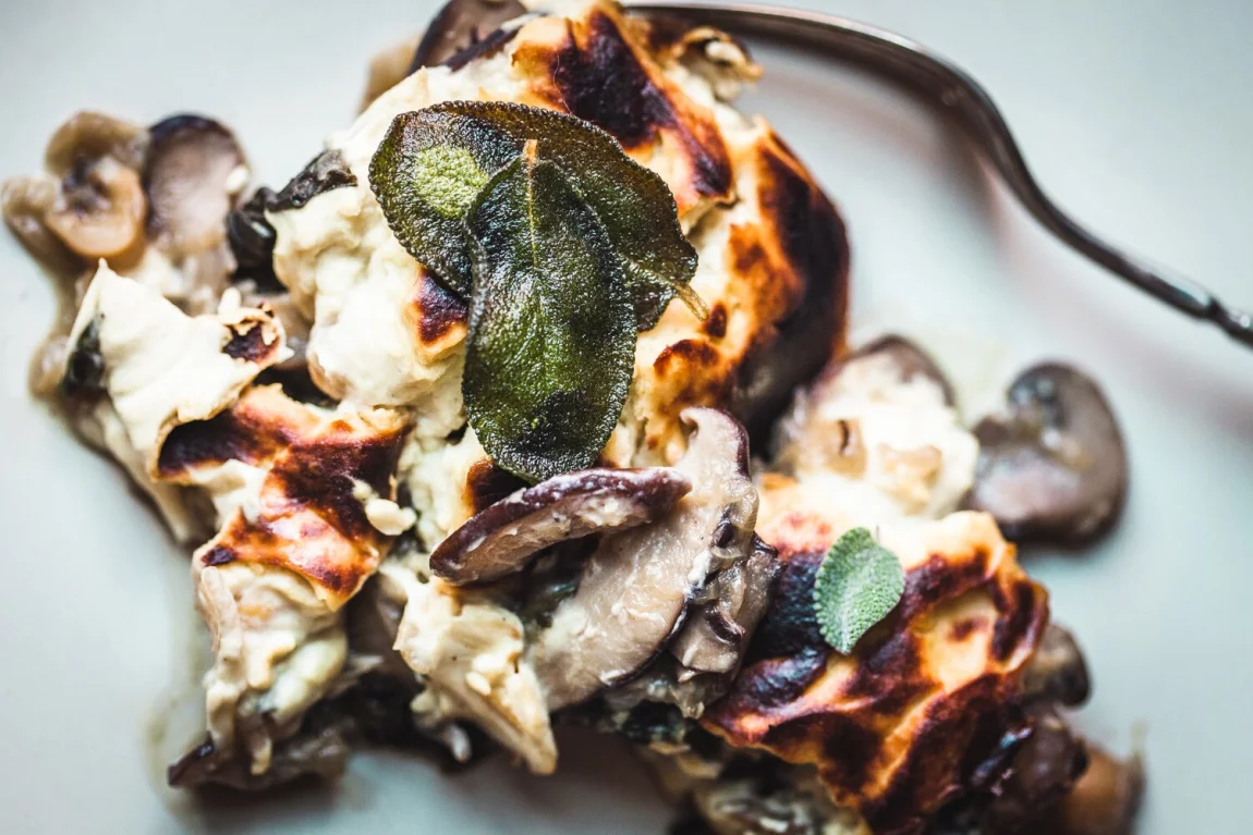 Mushroom and Onion Cauliflower Bake from Whole Food Cooking Every Day - Golubka Kitchen