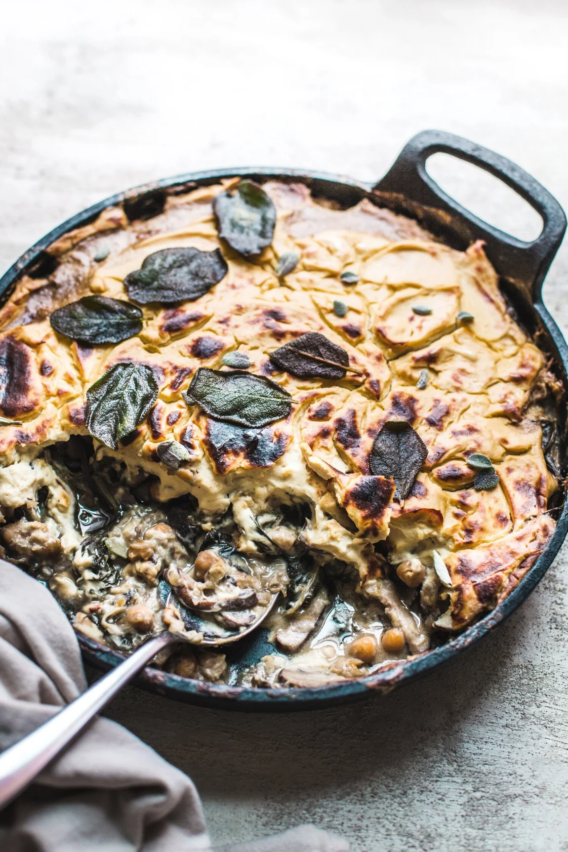Mushroom and Onion Cauliflower Bake from Whole Food Cooking Every Day - Golubka Kitchen